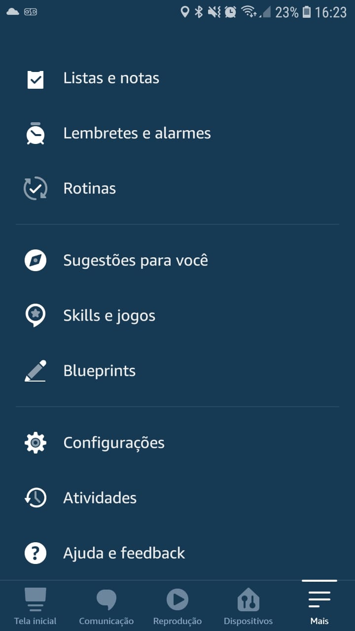 Menu "Outros" - Skills e jogos